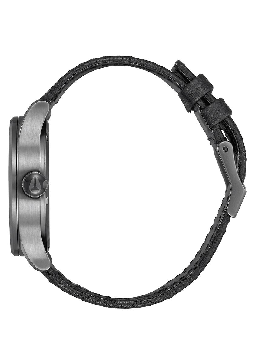 Nixon Sentry Leather Watch - Gunmetal Black Watch