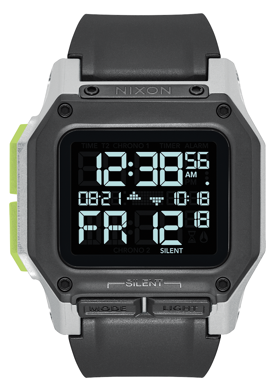 Nixon Regulus Digital Watch - Black White Lime Watch