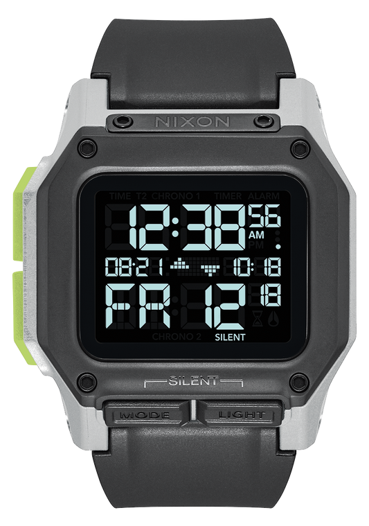 Nixon Regulus Digital Watch - Black White Lime Watch