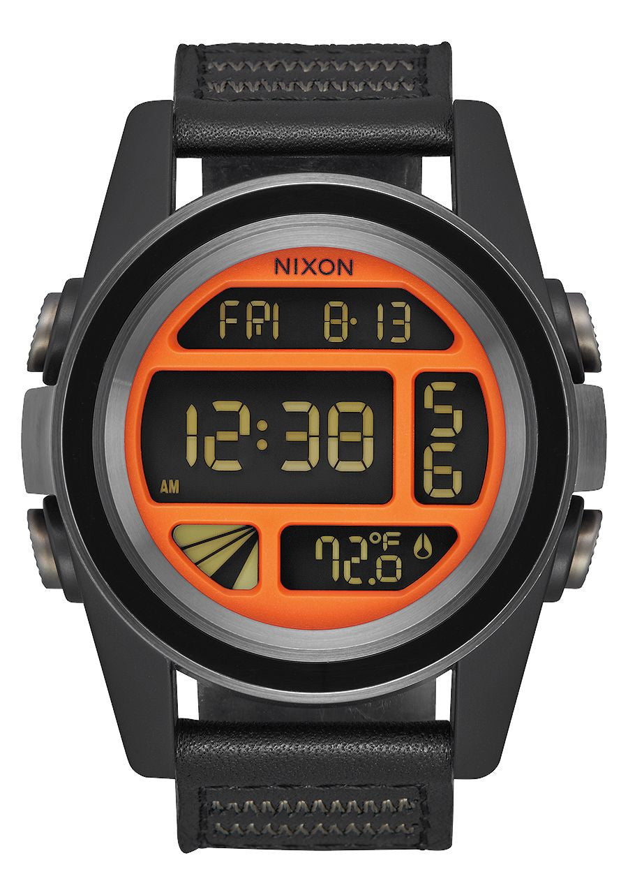 Nixon Unit Orange Black Nylon Watch Watch