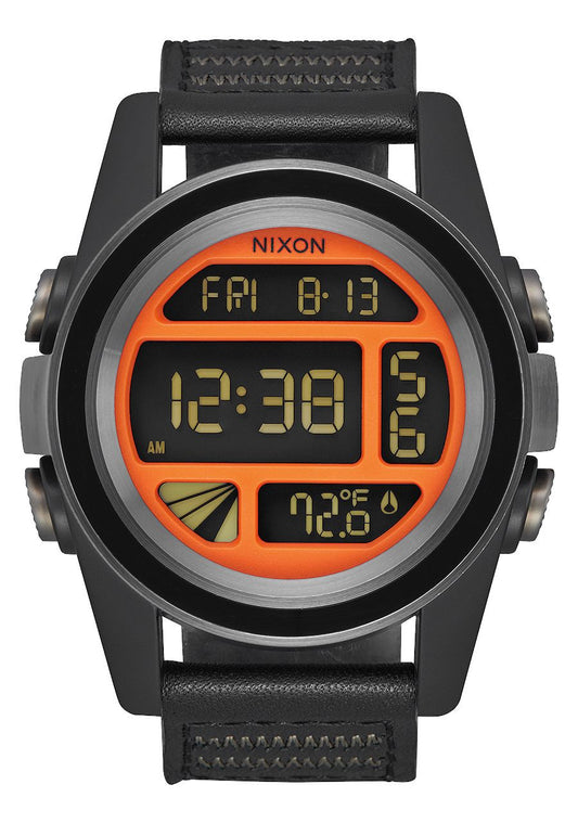 Nixon Unit Orange Black Nylon Watch Watch