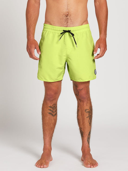 Volcom Lip Solid Mens Trunk 16" - Highlighter Green / Hydro Blue Mens Shorts Highlighter Green