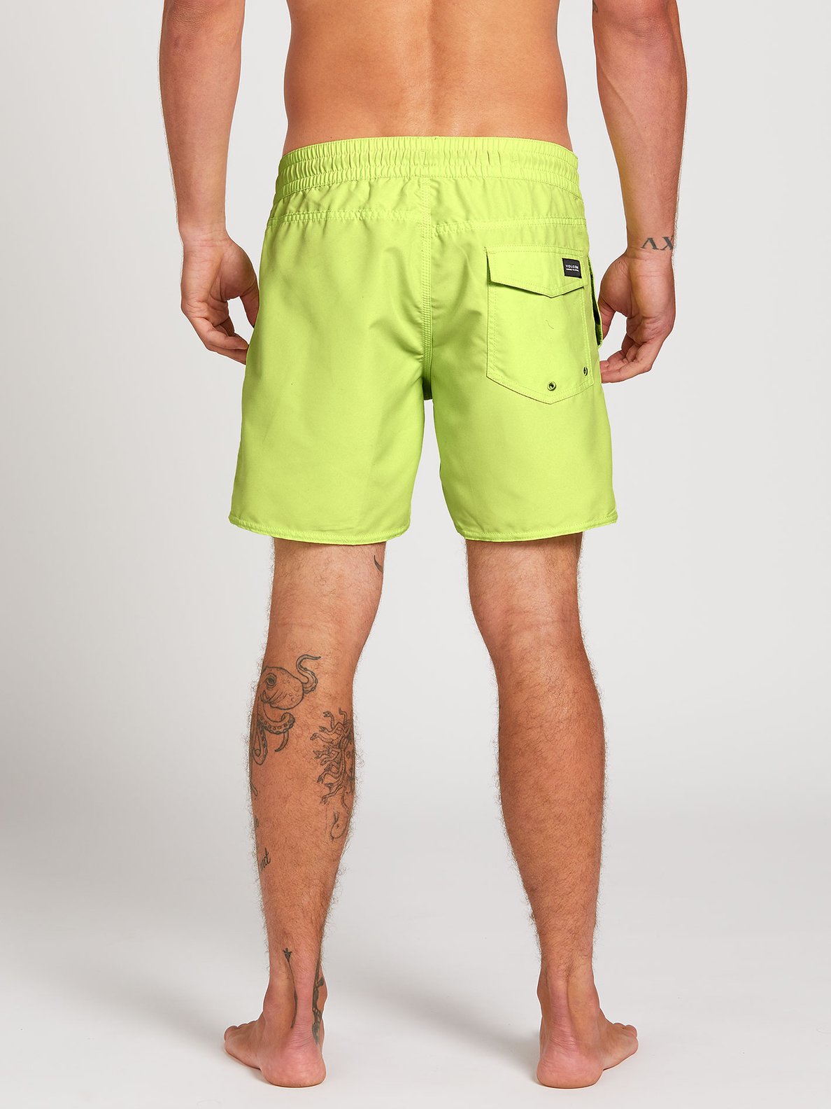 Volcom Lip Solid Mens Trunk 16" - Highlighter Green / Hydro Blue Mens Shorts