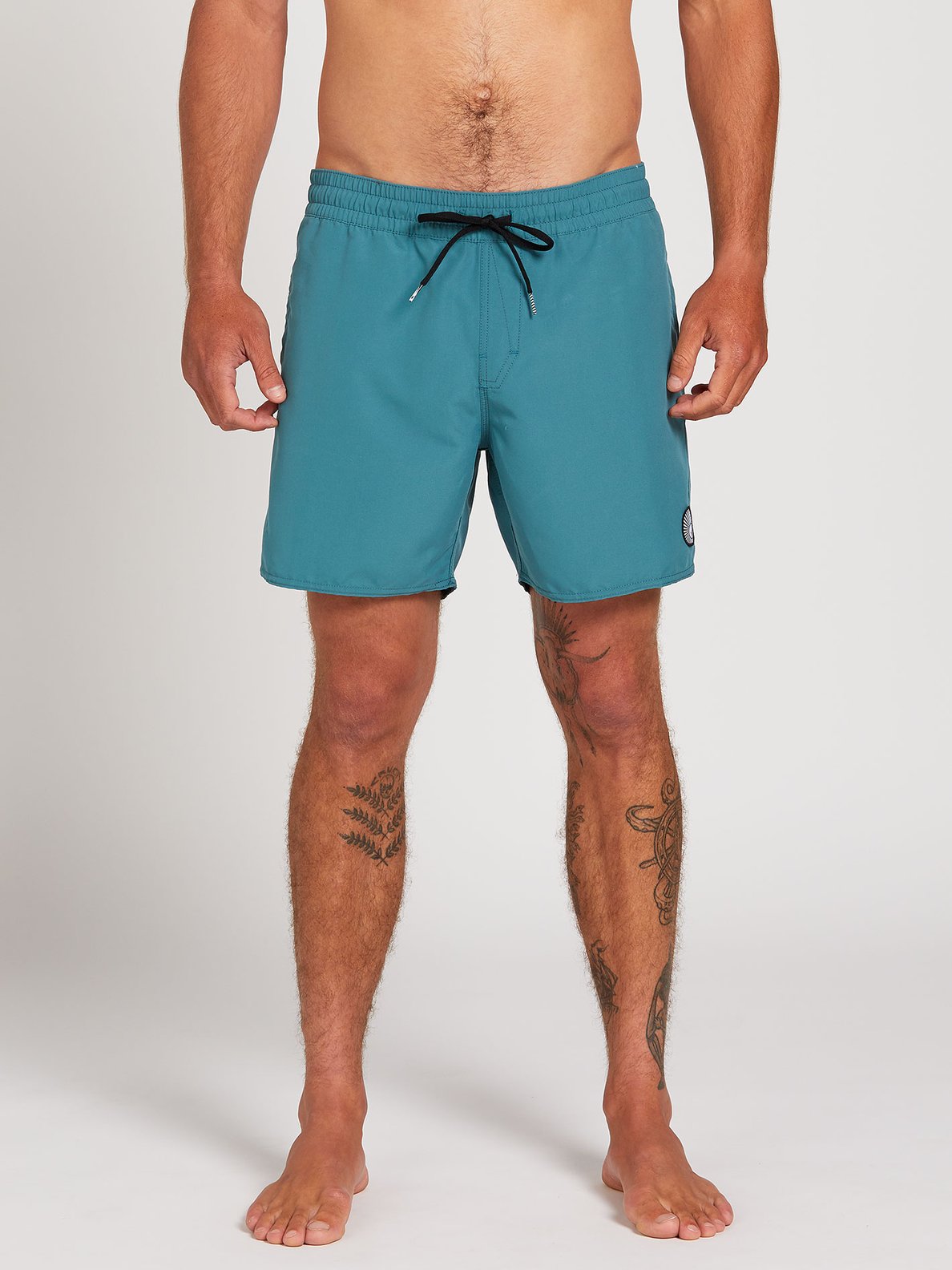 Volcom Lip Solid Mens Trunk 16" - Highlighter Green / Hydro Blue Mens Shorts Hydro Blue