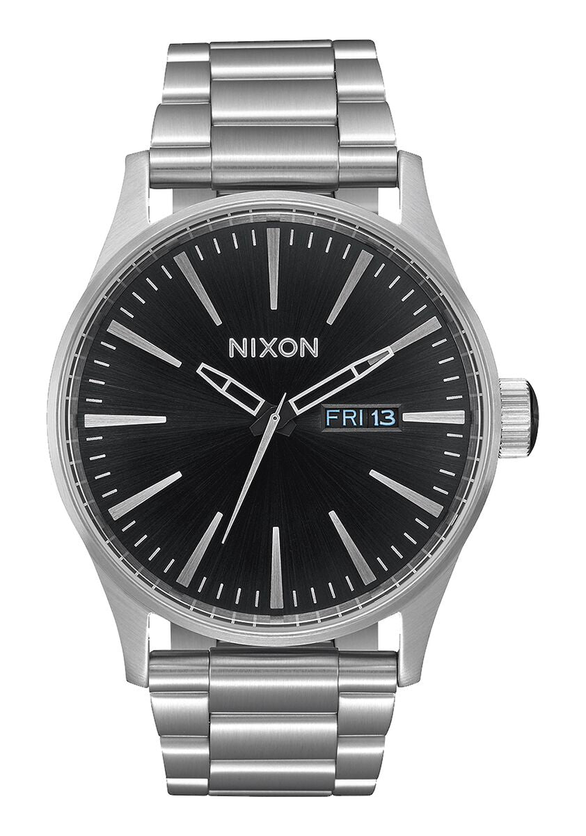 Nixon Sentry SS Stainless Steel Watch - Black Sunray Watch