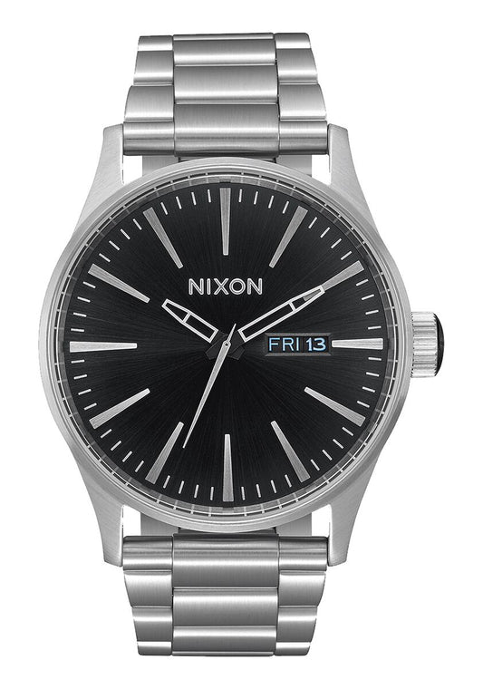 Nixon Sentry SS Stainless Steel Watch - Black Sunray Watch