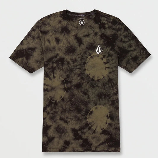 Volcom Iconic Stone Tie Dye Tee Shirt - Military Green Mens T Shirt