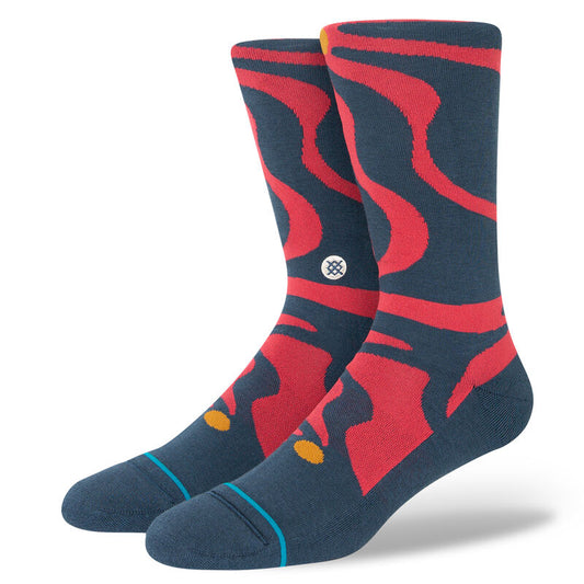Stance Upside Crew Sock - Navy Red Socks
