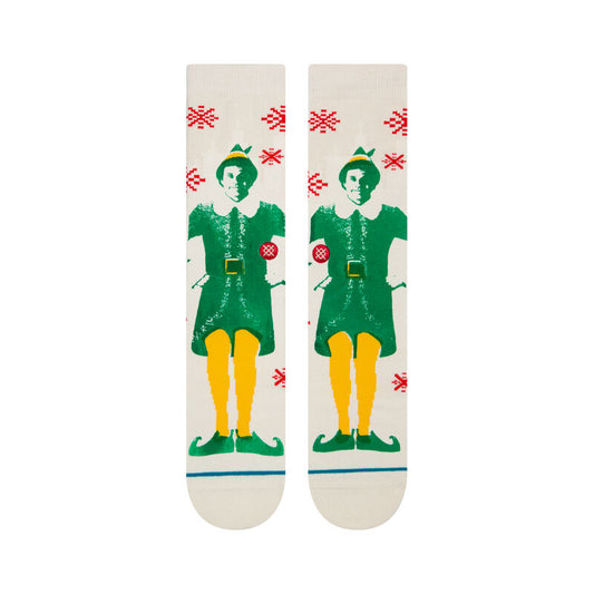 Stance Buddy The Elf X Crew Sock - Off White Socks