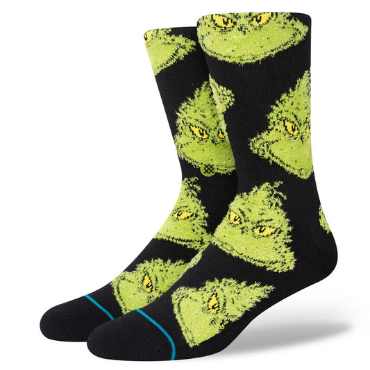 Stance Grinch Mean One Socks (Large 9-12) - Black Green Socks