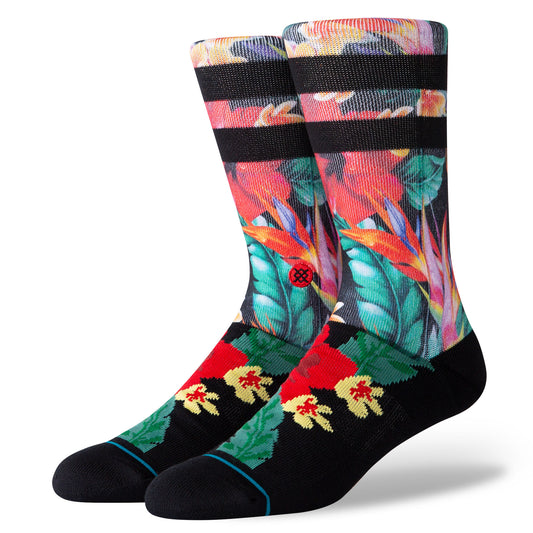 Stance Pau Floral Socks - Black (Size: L) Socks