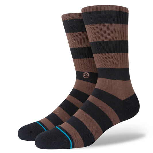 Stance Draft Crew Socks - Brown Black Socks