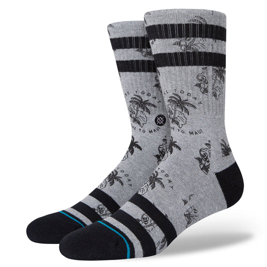 Stance Gone To Maui Crew Socks - Size Large 9-12 - Grey Socks