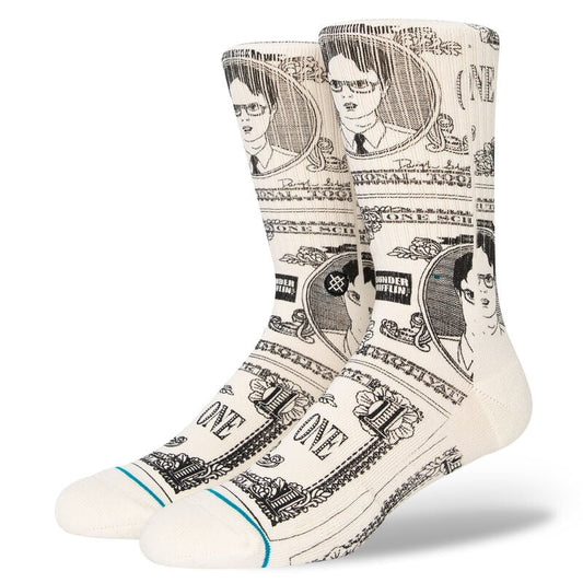 Stance The Office Schrute Bucks Crew Sock - Off White Socks