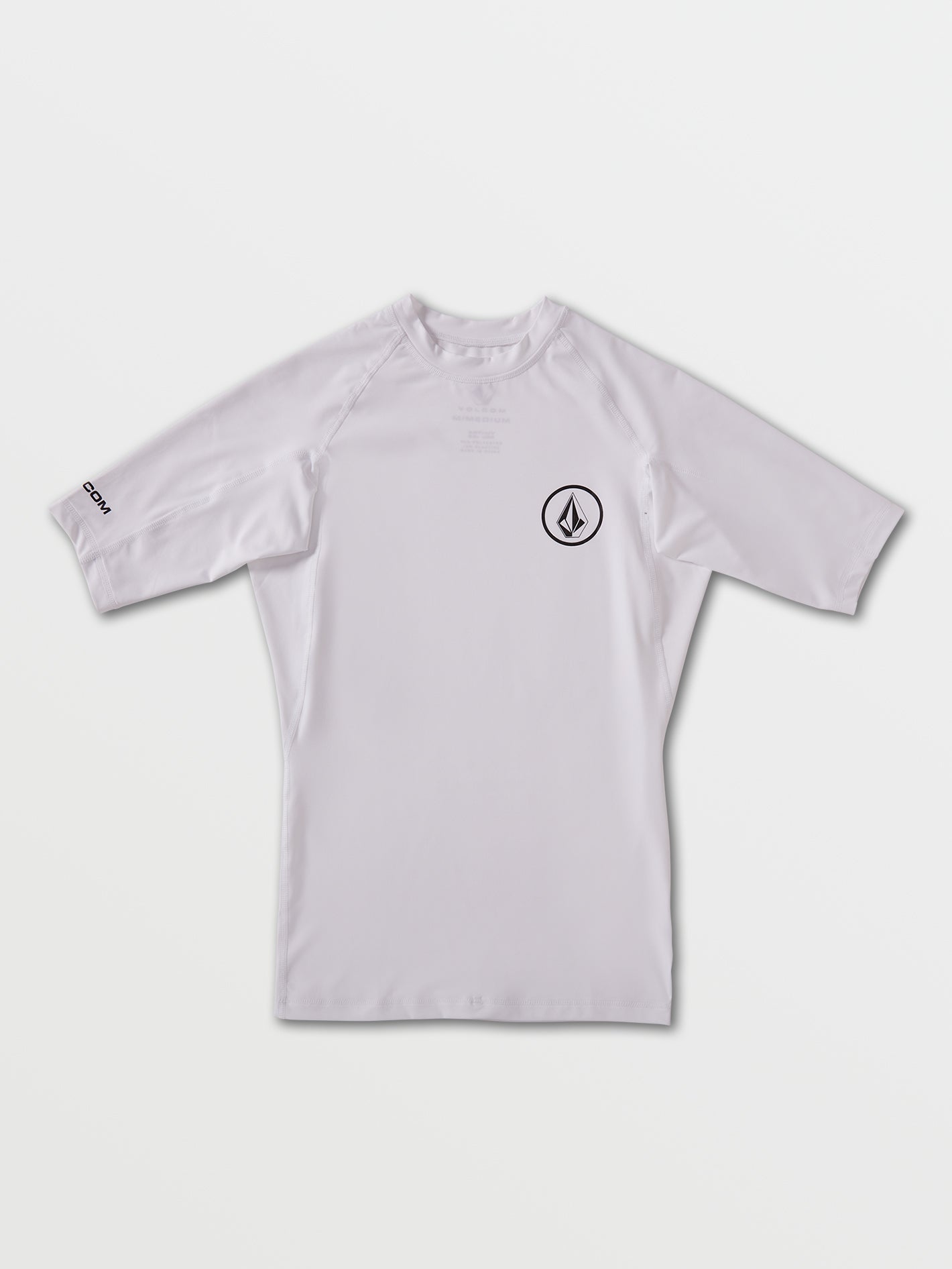 Volcom Lido Solid Men's SS Rashguard SPF 50 - White Rashguard Sun Protection