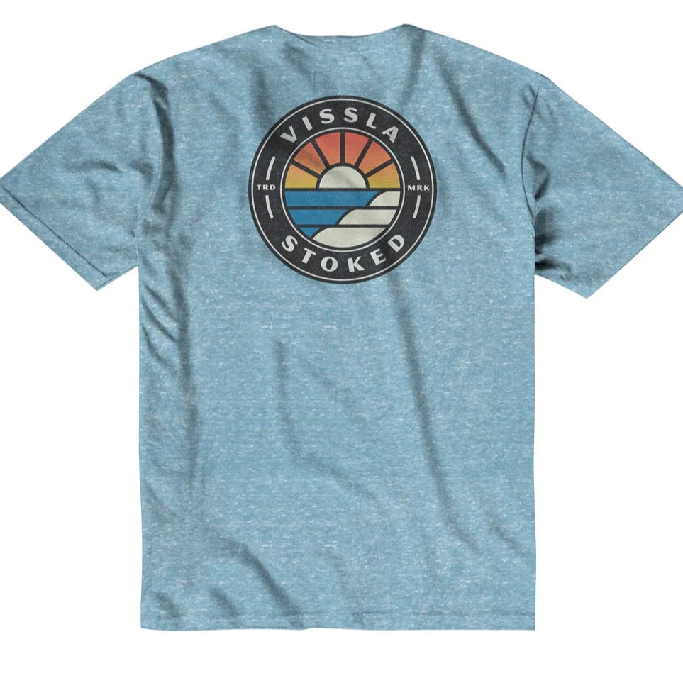 Vissla Cover Up Boys T Shirt - Blue Heather Snow Boys T Shirt