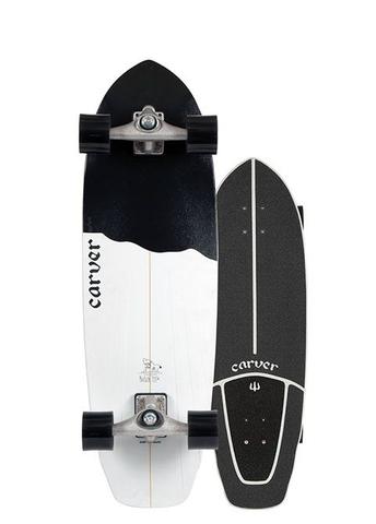 Carver Black Tip 32.5" CX Raw Complete Surfskate Skateboard Complete Skateboards