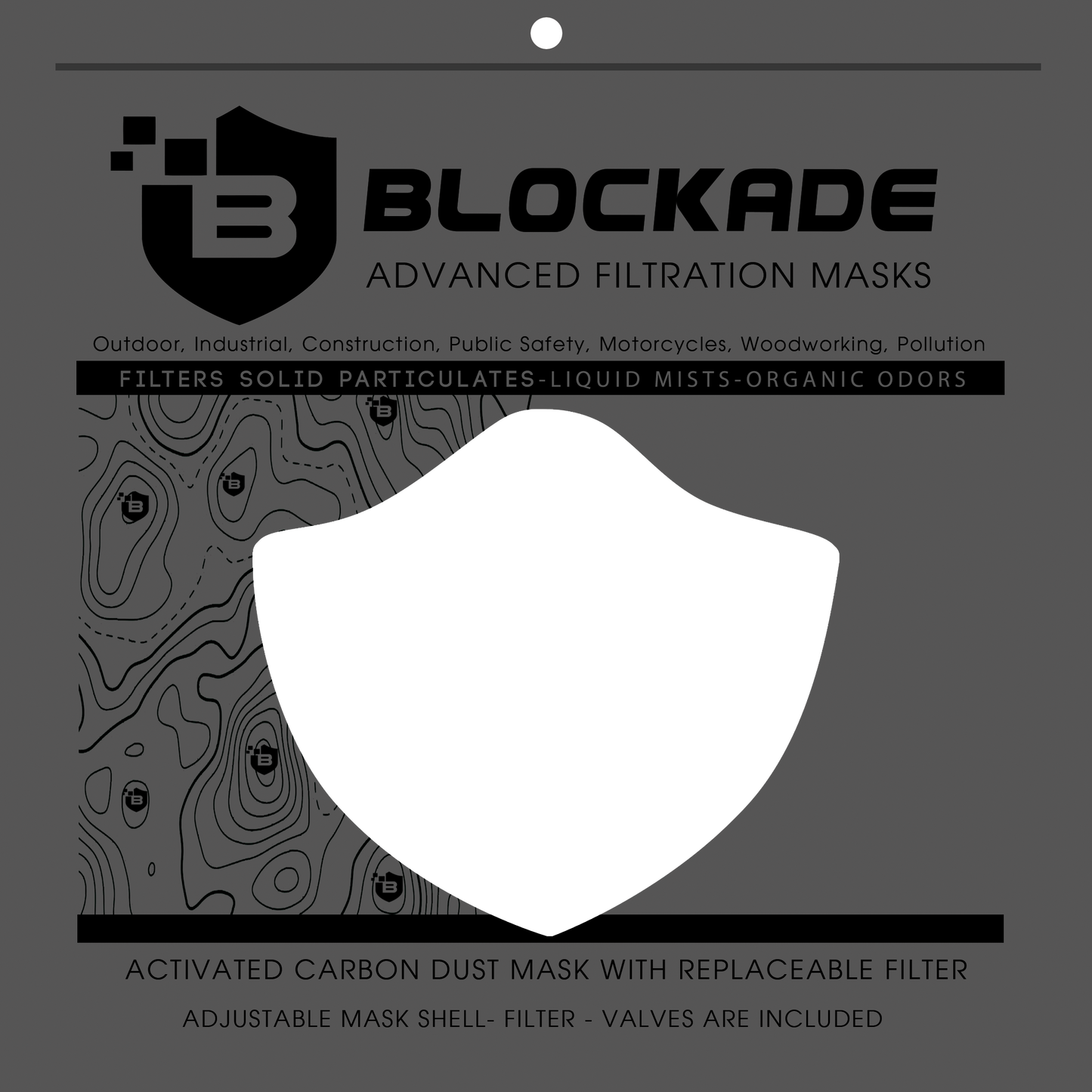 Blockade Face Masks Black Camo Night Ops with replaceable filter - Free Shipping - Free Pickup - In Stock Face Mask