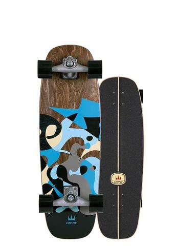 Carver Skateboards Blue Ray 30" CX Raw Complete Surfskate Complete Skateboard