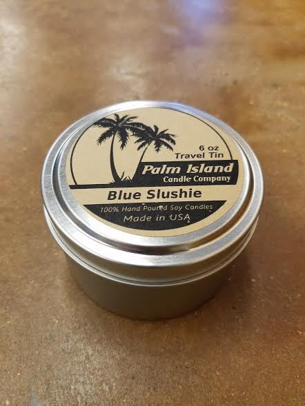 Palm Island Candle Co. 6 oz Tin - Blue Slushie candle