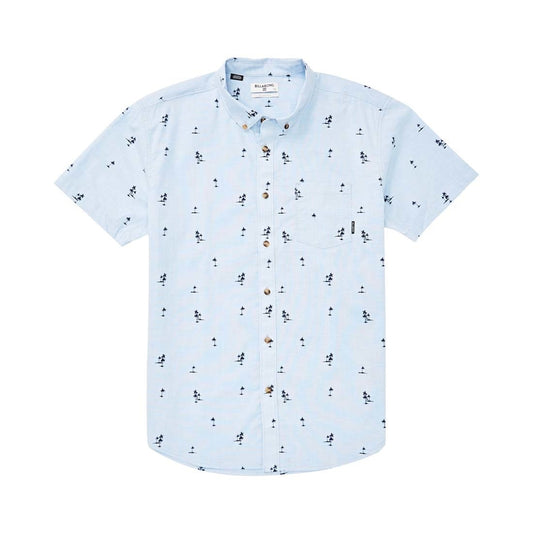 Billabong Sundays Mini SS Woven T Shirt - Light Blue Mens Woven