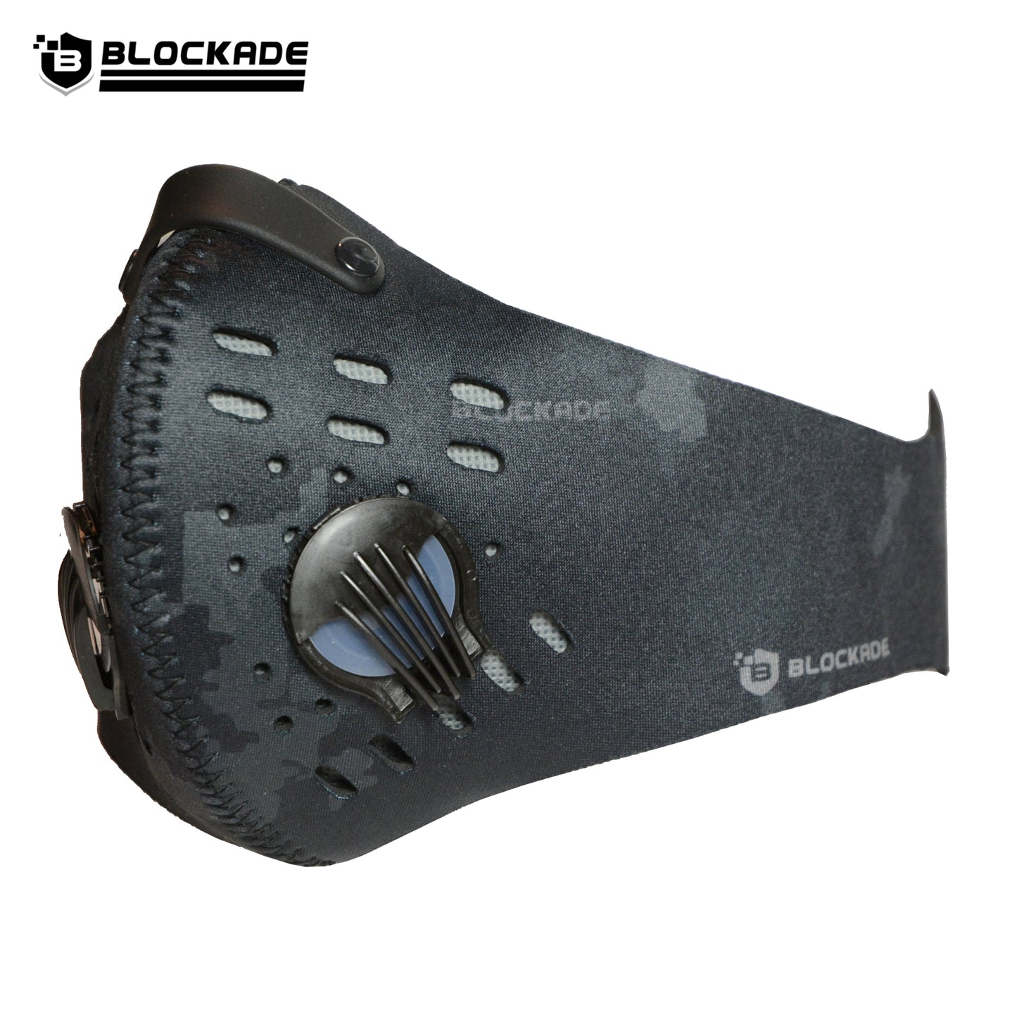 Black Camo Face Mask with replaceable KN95 filter - Free Shipping - In Stock Face Mask