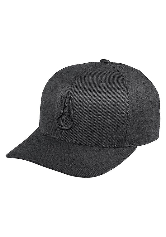 Nixon Deep Down Flex Fit Athletic Hat - Black / Black Heather White Hats Black