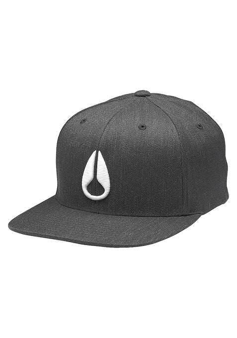 Nixon Deep Down Flex Fit Athletic Hat - Black / Black Heather White Hats Black Heather White