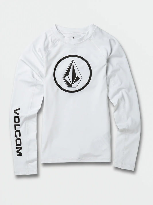 Volcom Boys Lido Solid Rashguard - White boys rashguard