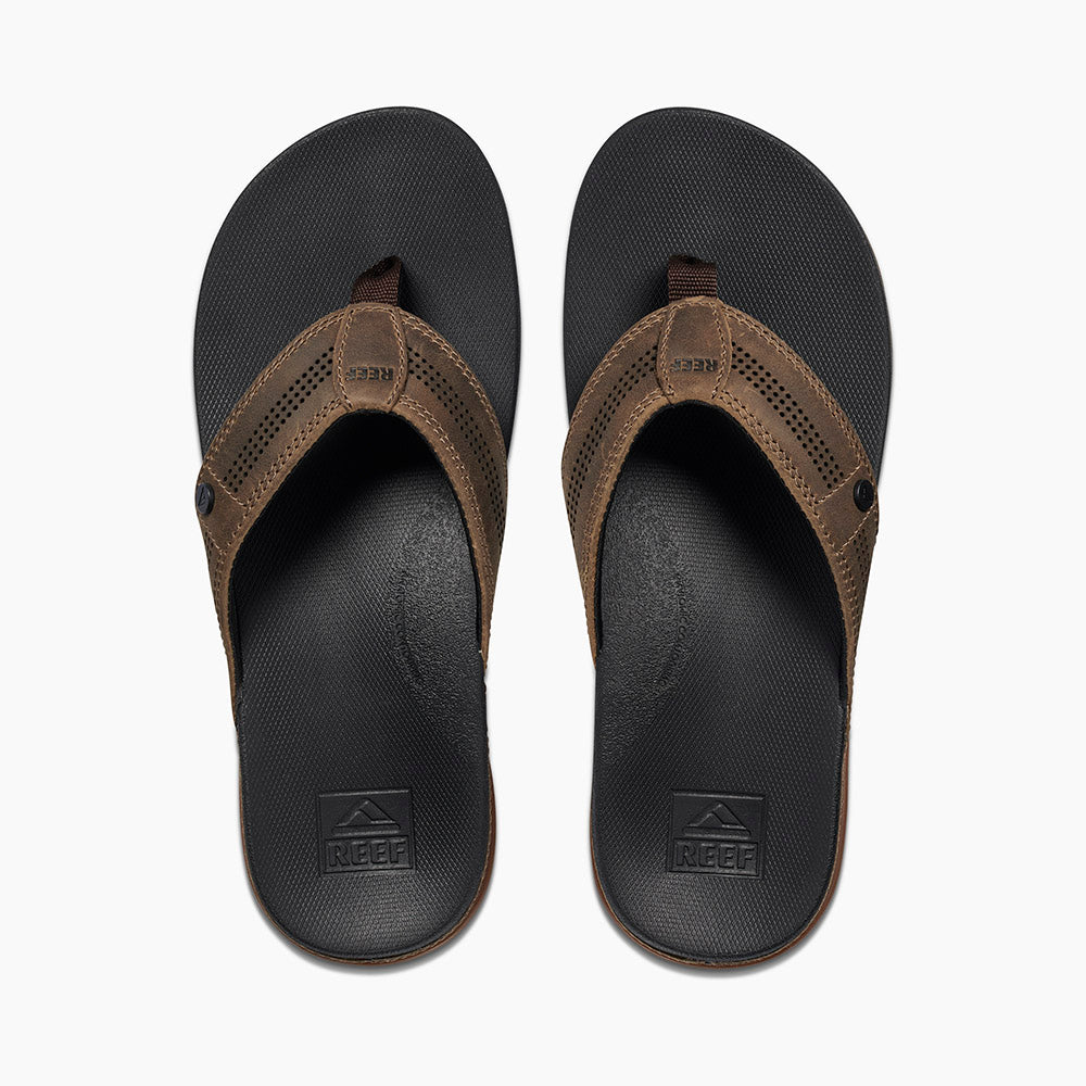 Reef Cushion Lux Sandal - Tan Black Mens Footwear