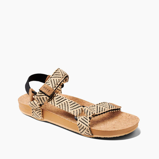 Reef Cushion Rem Back Strap Sandals - Black Tan Womens Footwear