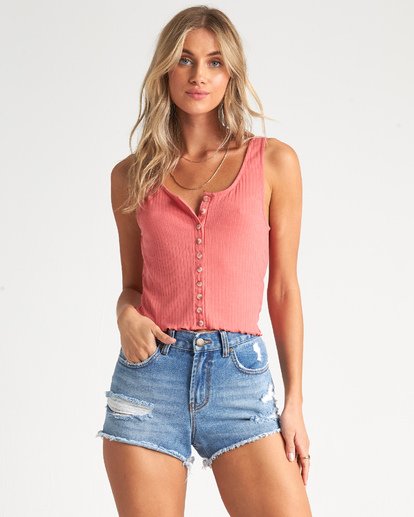 Billabong Find A Way Womens Tank Top - Salt Crystal / Coral Kiss Womens Tank Coral Kiss