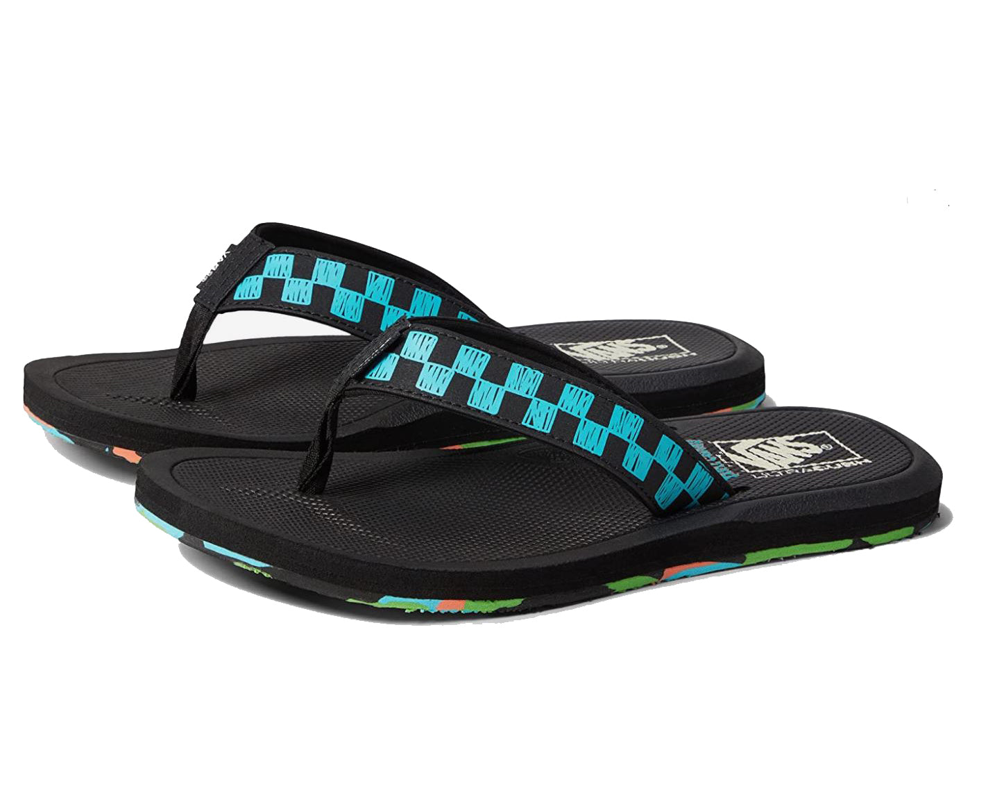 Vans Nexpa Synthetics Sandals - Black/ Blue VTCS Checkers Mens Footwear