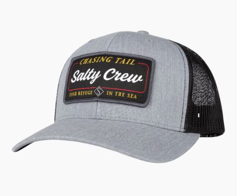 Salty Crew Marina Retro Trucker Hat - Heather Grey Black Mens Hat