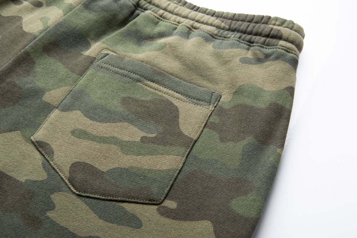 Surfworld Fleece Shorts - Green Camo Mens Shorts