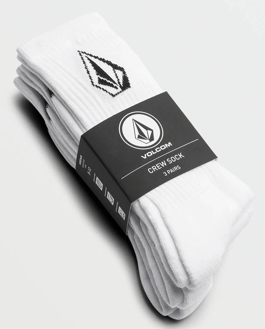Volcom 3 Pack of Crew Socks Socks White
