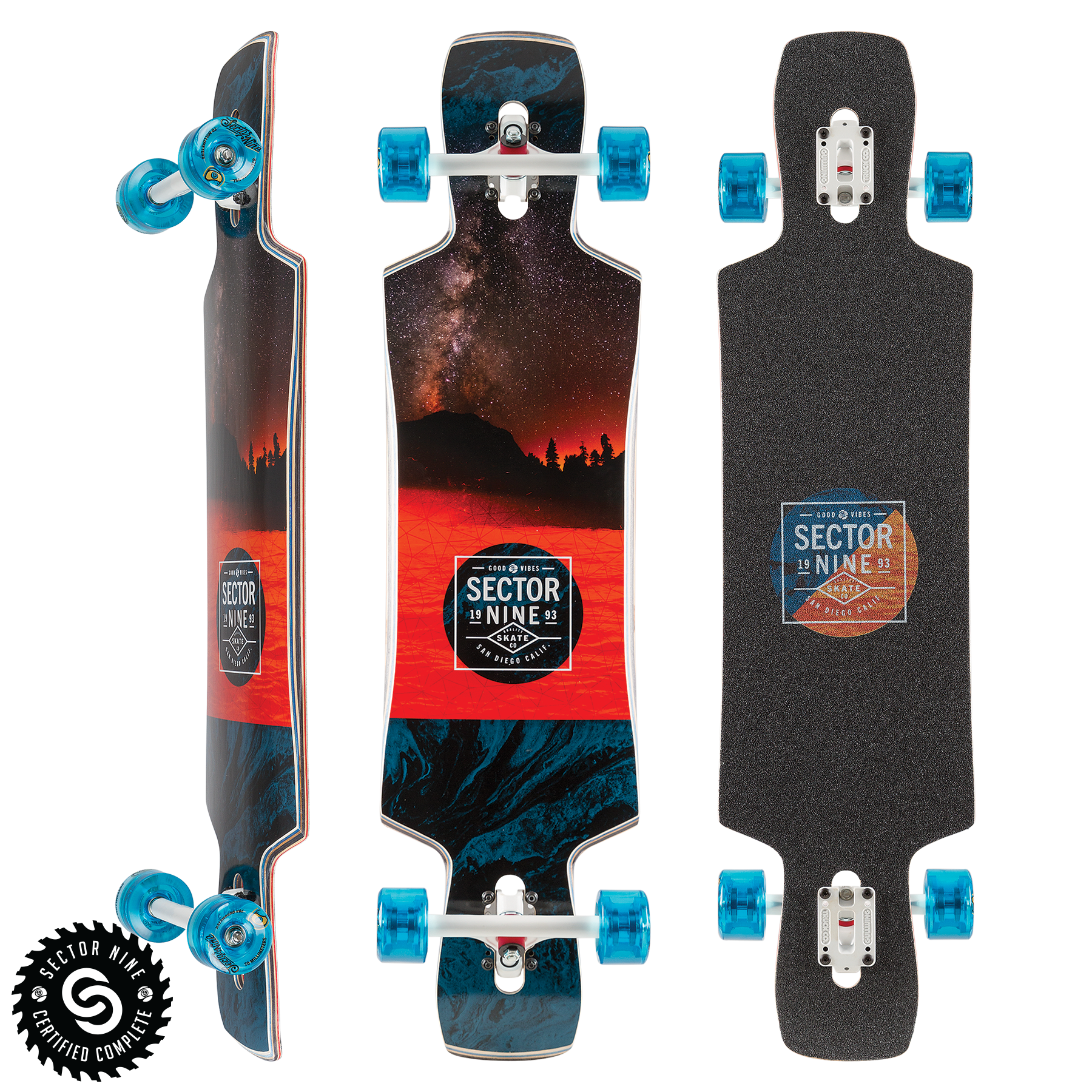 Sector 9 Shallows Day Break Static Complete Skateboard Longboard Skateboard