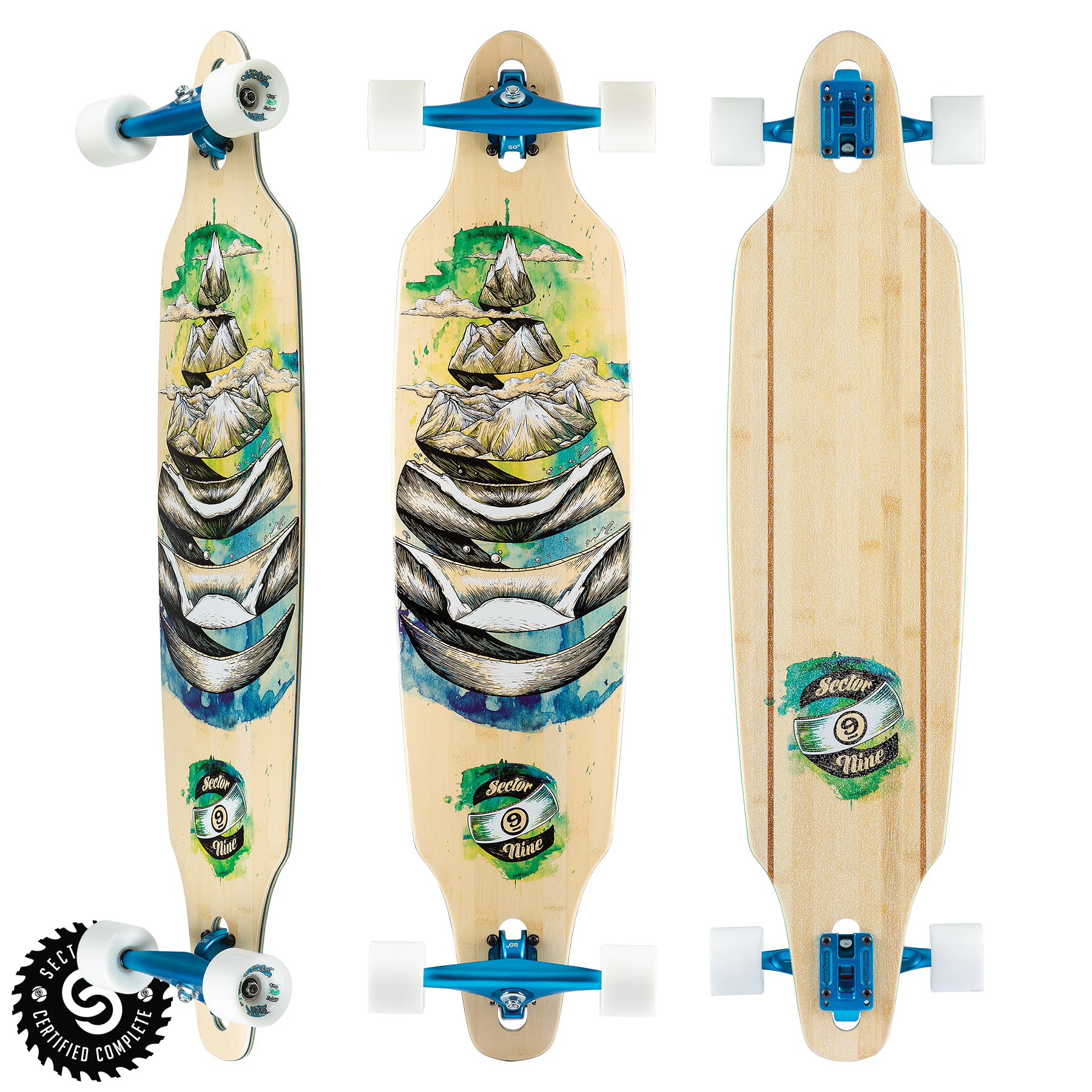 Sector 9 Droplet Lookout Skateboard COMPLETE Sector 9 Longboard Skateboard