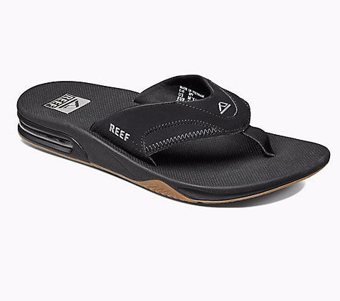Reef Fanning Black Silver BLS Mens Sandals 2026-BLS Bottle Opener Flip Flops Mens Footwear