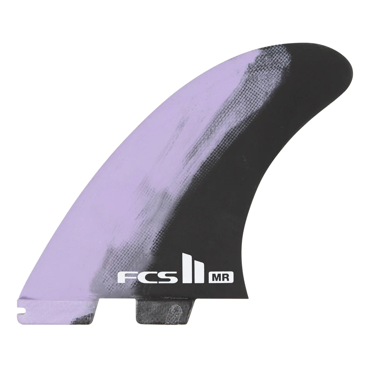 FCS II MR Twin Fins with mini Trailer- PC Tri Set Xlarge - Black White / Neon Swirl / Dusty Blue Fins Lavender Black