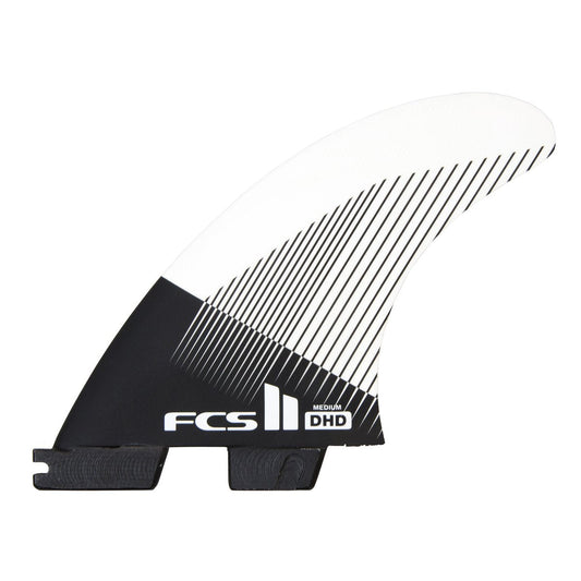 FCS II DHD Tri / Quad Fins - 5 Fin Set -Black White -Large