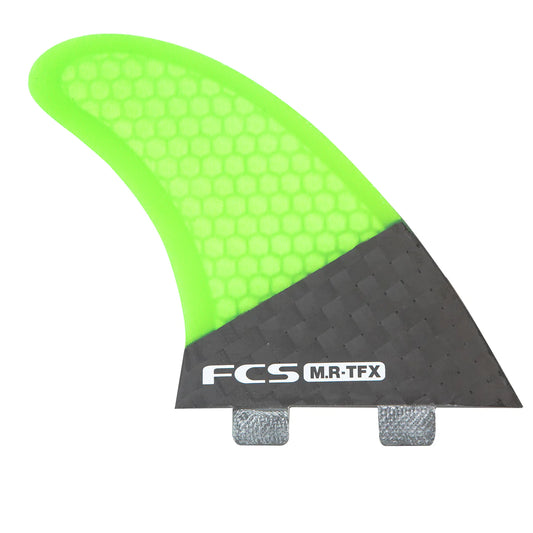 FCS I MR Twin 2 Tab Fins with mini Trailer- Carbon Green Fins
