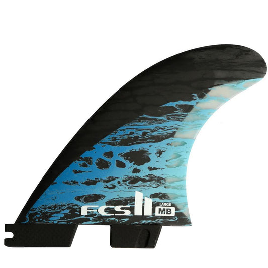 FCS II MB PC Carbon Matt Biolos Lost Medium TRI FIN SET Blue or Green Carbon 3 Fin Set Fins