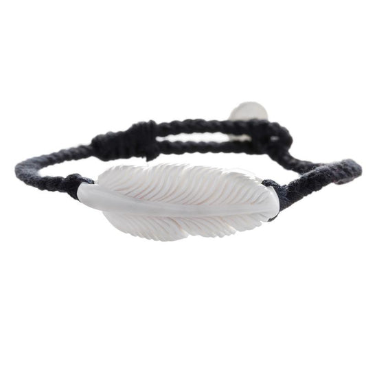 Wanderer Feather Bracelet Button - Black Jewelry