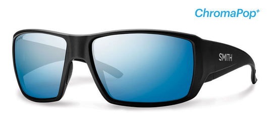 Smith Guides Choice Matte Black ChromaPop Polarized Blue Mirror Lenses Sunglasses