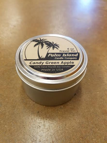 Palm Island Candle Co. 6 oz Tin - Candy Green Apple candle
