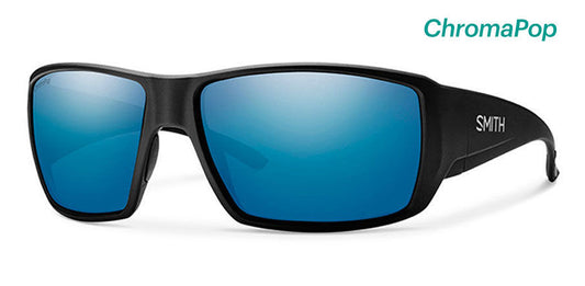 Smith Guide's Choice ChromaPop Polarized Sunglasses - Matte Black Blue Mirror Lens Sunglasses