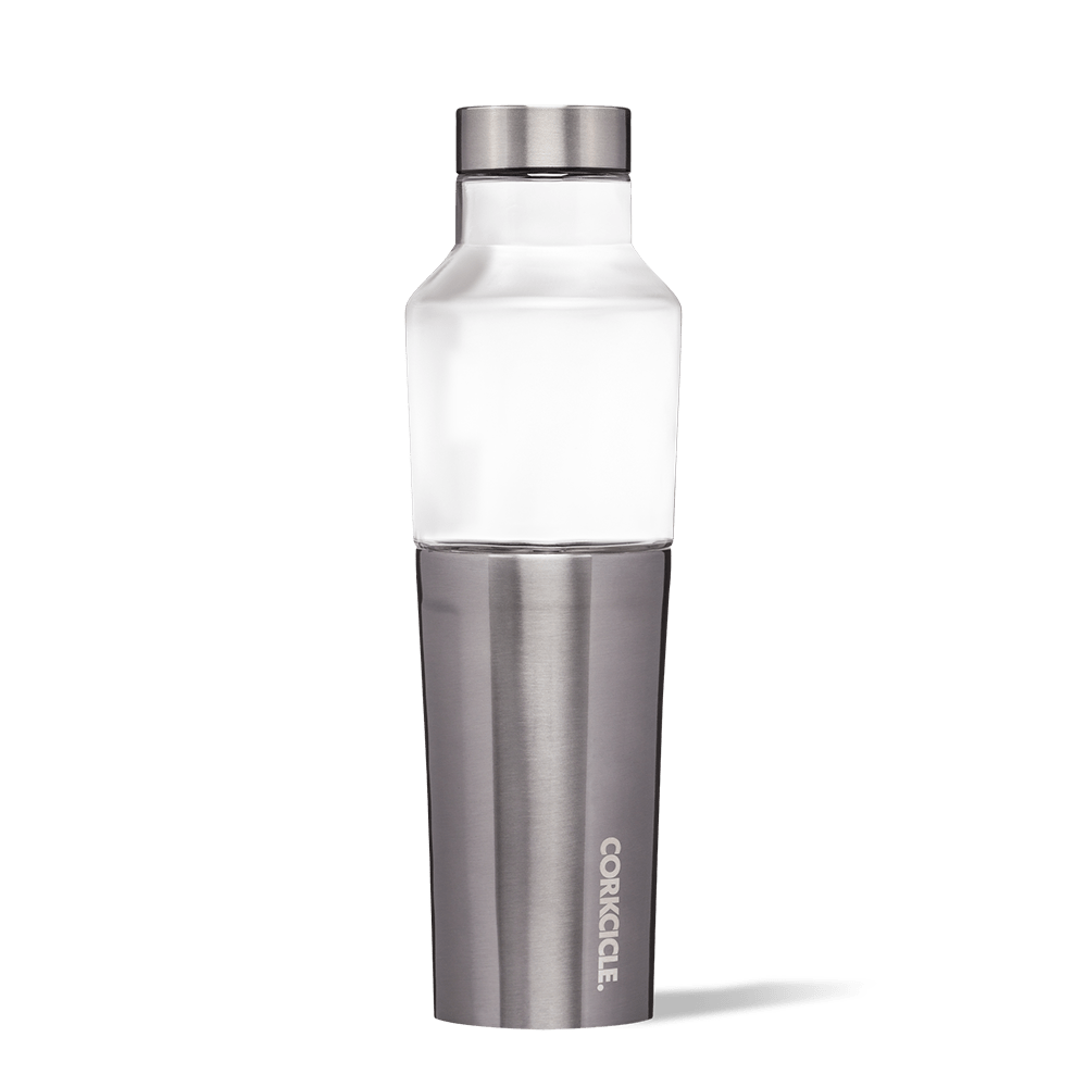 Corkcicle 20oz Hybrid Glass / Metal Canteen - Drink Holder GunMetal
