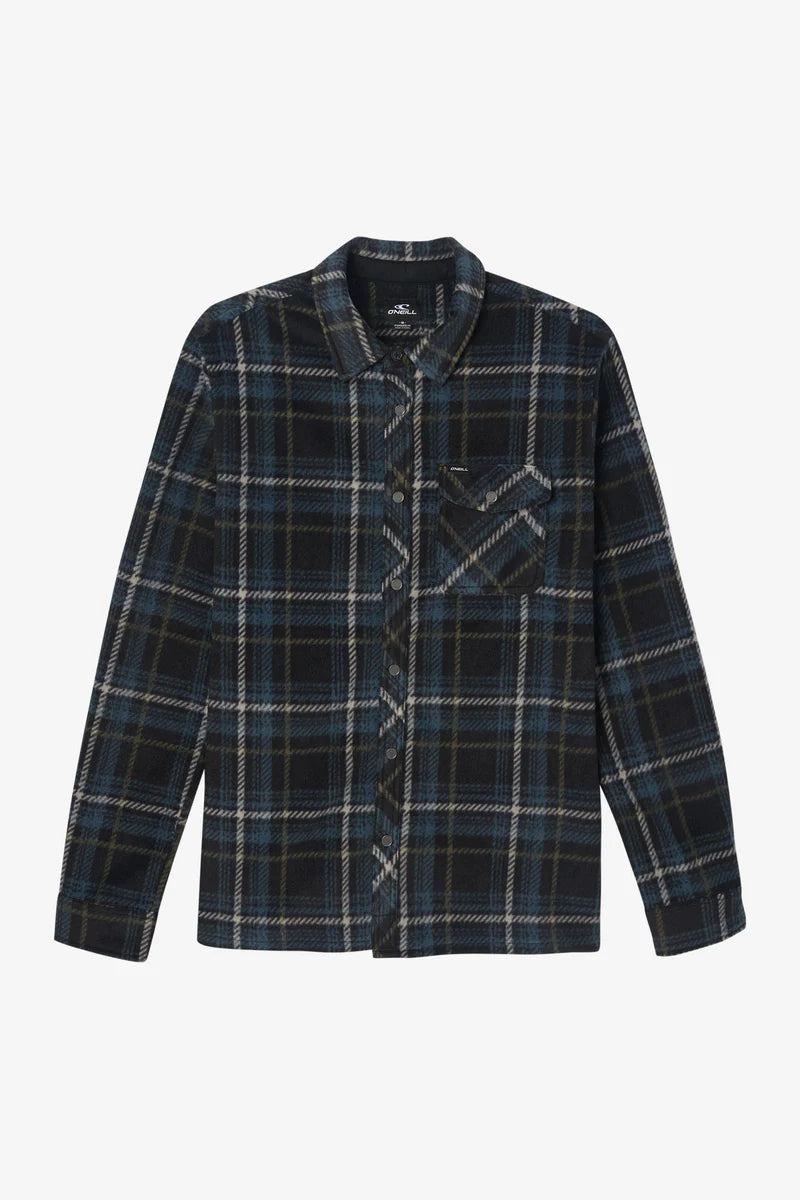 Glacier Peak Superfleece Flannel Shirt Jacket - Black Mens Shirt
