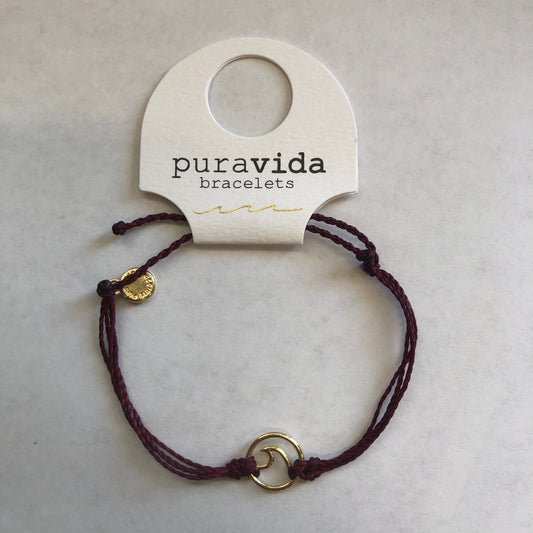 Pura Vida Gold Wave Charm Bracelet - Merlot Jewelry